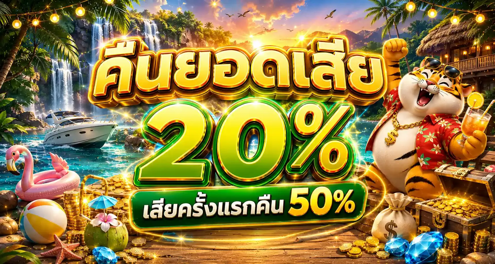 คืนยอดเสีย 20% เสียครั้งแรกคืน 50%
