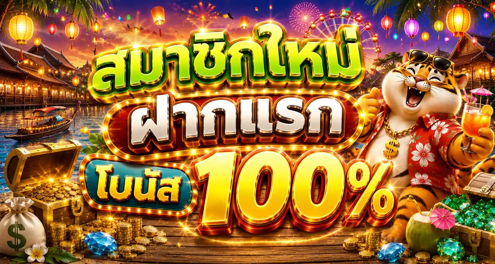สมาชิกใหม่ ฝากแรกรับโบนัส 100%